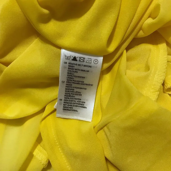 H&M Yellow Blouson Mini Dress Women 4 - Picture 10 of 12